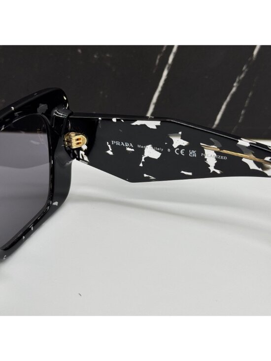NEW PRADA PR08YS 15S5Z1 SUNGLASSES PR 08YS 15S5Z1 BLACK WHITE WOMEN SPR 08Y main image 5